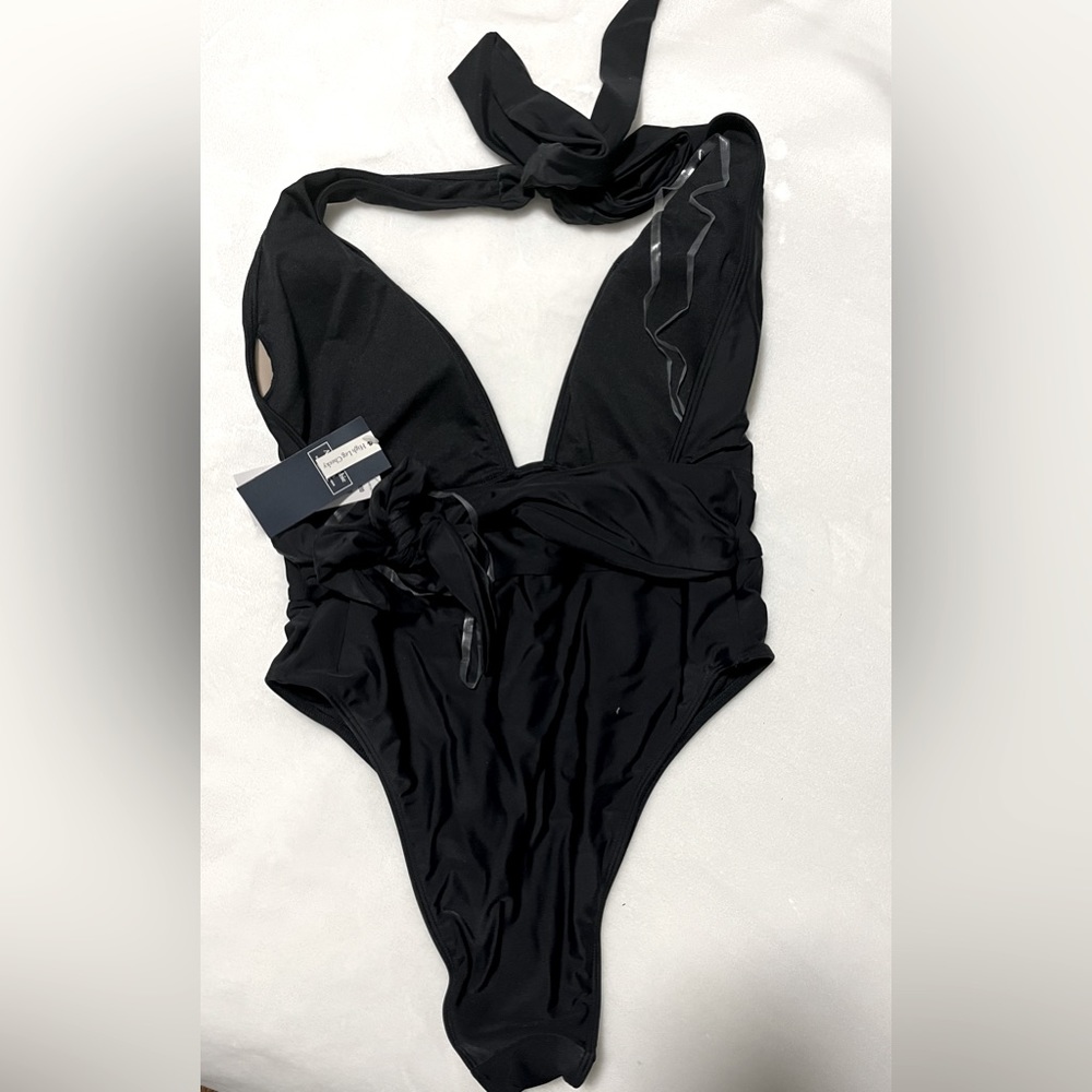Brand new one piece A&F swimsuit with flattering waist tie. Size S with tags